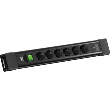 BACHMANN CONNECTUS 6xCEE7/3 1x switch, 1xUSB C/C 65W L=2,0m CEE7/7 schwarz (BM0022777)