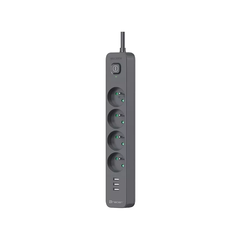 Tracer 47685 Power Line+ 5m (4 Steckdosen + 3x USB A)