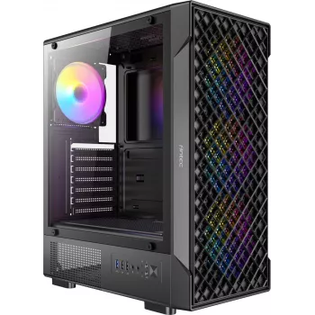 ANTEC VX-320 ARGB ATX, Micro-ATX, ITX Mid Tower Gaming-PC-Gehäuse, Schwarz (0-761345-10234-6)