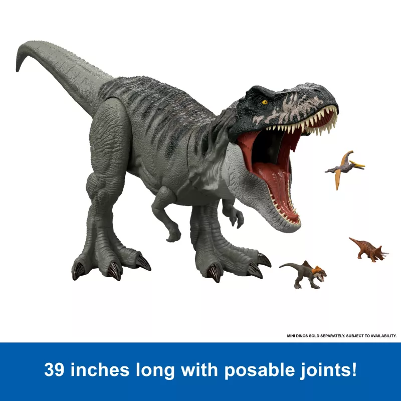 Jurassic World Rebirth Super Colossal Tyrannosaurus Rex Action-Figur, T-Rex Dinosaurier-Filmspielzeug