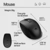 HP 650 Wireless Tastatur and Maus Combo, Full-size (100%), Wireless, RF Wireless, Membrane, Schwarz, Maus enthalten