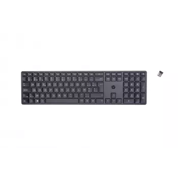 HP 450 Programmierbare kabellose Tastatur RF Wireless + USB AZERTY Belgisch Schwarz