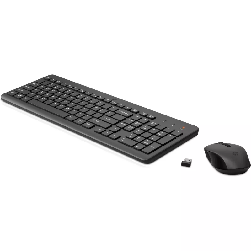 HP 330 Wireless Maus- und Tastatur-Kombination, Full-size (100%), Kabellos, RF Wireless, Schwarz, Maus inklusive