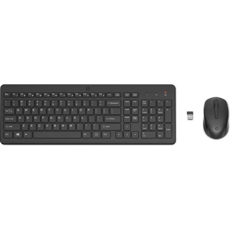 HP 330 Wireless Maus- und Tastatur-Kombination, Full-size (100%), Kabellos, RF Wireless, Schwarz, Maus inklusive