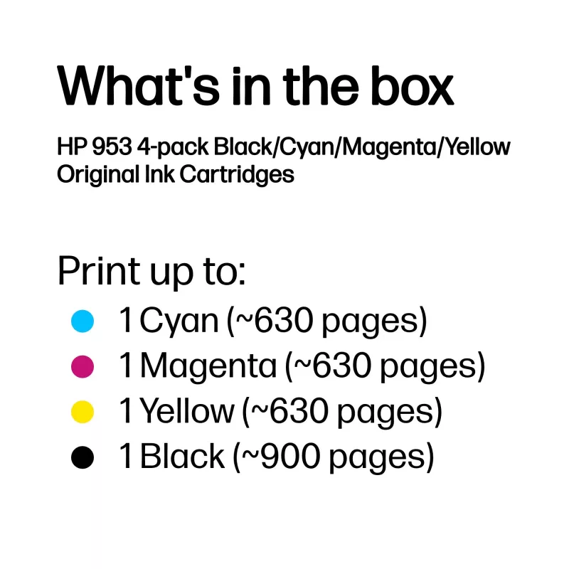 HP 953 4er-Pack Schwarz/Cyan/Magenta/Gelb Original Tintenpatronen
