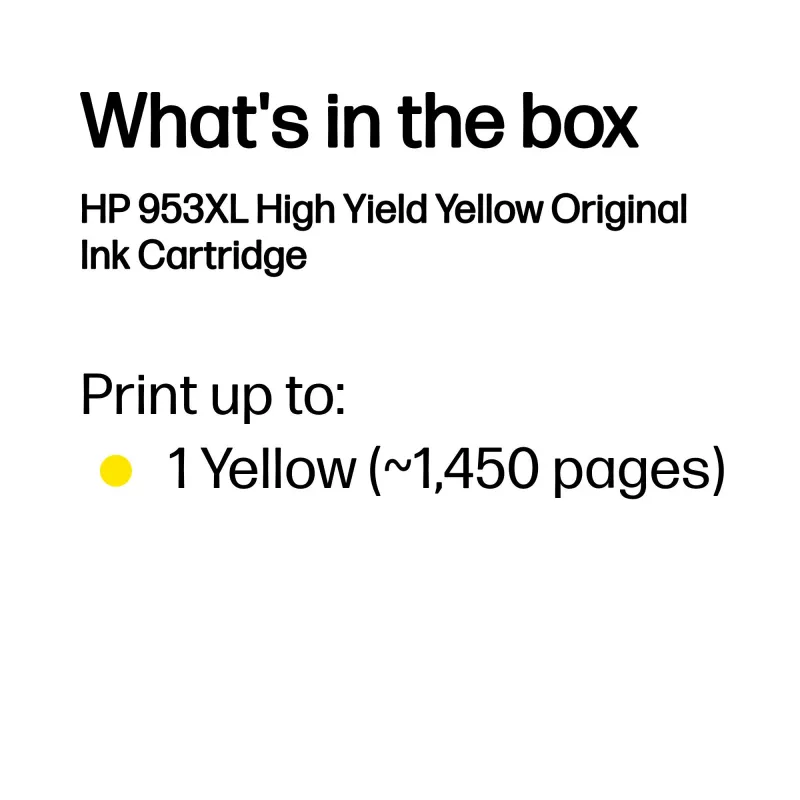 HP 953XL High Yield Gelb Original Druckerpatrone, High, Gelb, Pigmenttinte, 18 ml, 1 Stck., Einzelpackung