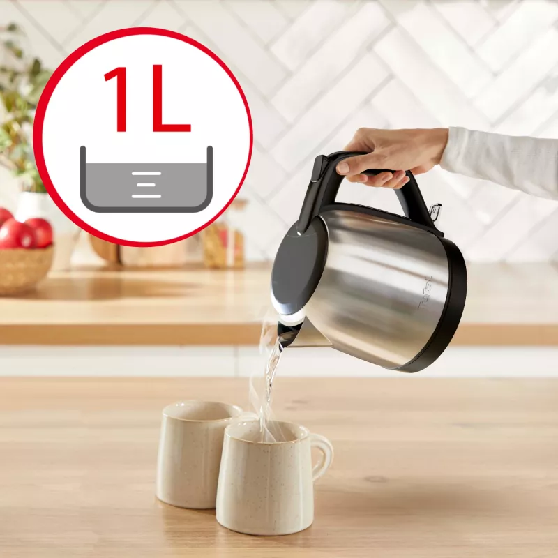 Tefal Subito Mini KO5S2DE0 Wasserkocher 1 L 2400 W Schwarz, Edelstahl