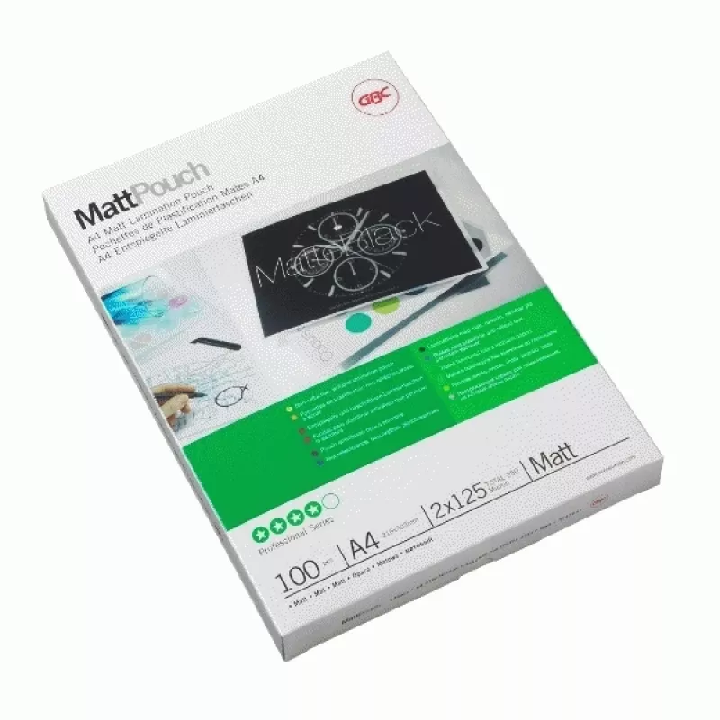 GBC Laminierfolie A4 Matt 100 Micron, Matt, A4, 216 mm, 0,2 mm, 303 mm, 100 Stk.