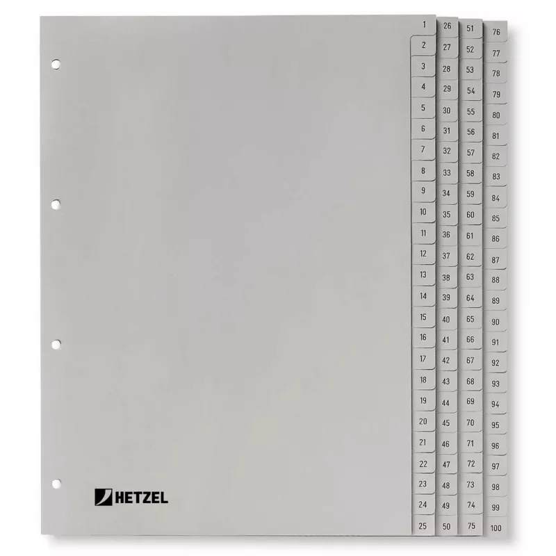 Rexel PP-Register, grau, numerisch, numerisches Tab-Register, Polypropylen (PP), Grau, A4, 226 mm, 297 mm