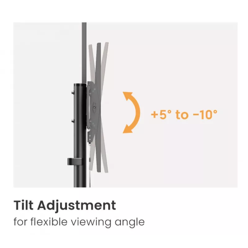 Equip Economy TV-Trolley 55 Zoll - 100 Zoll, 2,54 m (100 Zoll), 100 x 100 mm, 800 x 600 mm, -10 - 5°, Kunststoff, Edelstahl, Schwarz