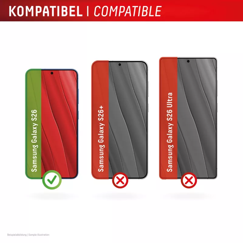 Displex Premium Displayschutzglas (Full Abdeckung, 10H) für Samsung S26, Full Abdeckung