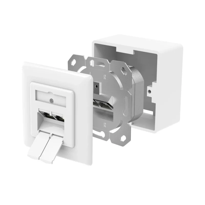 Hama 00300029 Netzwerkdose 2 x RJ-45 Weiß