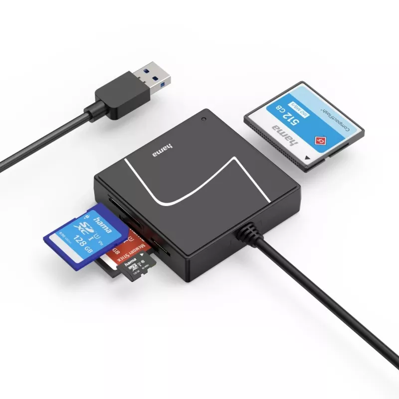 Hama 00200148 Kartenleser USB 3.2 Gen 1 (3.1 Gen 1) Typ-A/Typ-C Schwarz