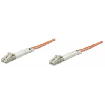 Intellinet Glasfaser-Patchkabel, OM2, LC/LC, 5 m, Orange, Duplex, Multimode, 50/125 µm, LSZH, Glasfaser, lebenslange Garantie