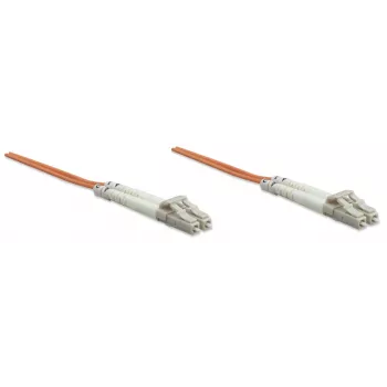 Intellinet Glasfaser-Patchkabel, OM2, LC/LC, 5 m, Orange, Duplex, Multimode, 50/125 µm, LSZH, Glasfaser, lebenslange Garantie