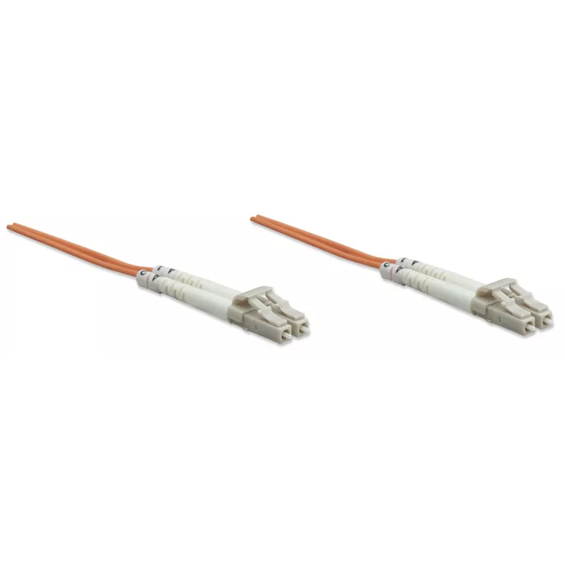 Intellinet Glasfaser-Patchkabel, OM2, LC/LC, 5 m, Orange, Duplex, Multimode, 50/125 µm, LSZH, Glasfaser, lebenslange Garantie