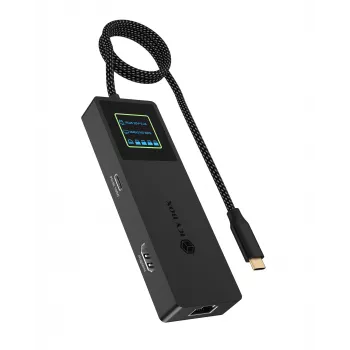 ICY BOX Spade Dock 4038, 7-in-1 DockingStation mit LCD-Anzeige und PD 100 W