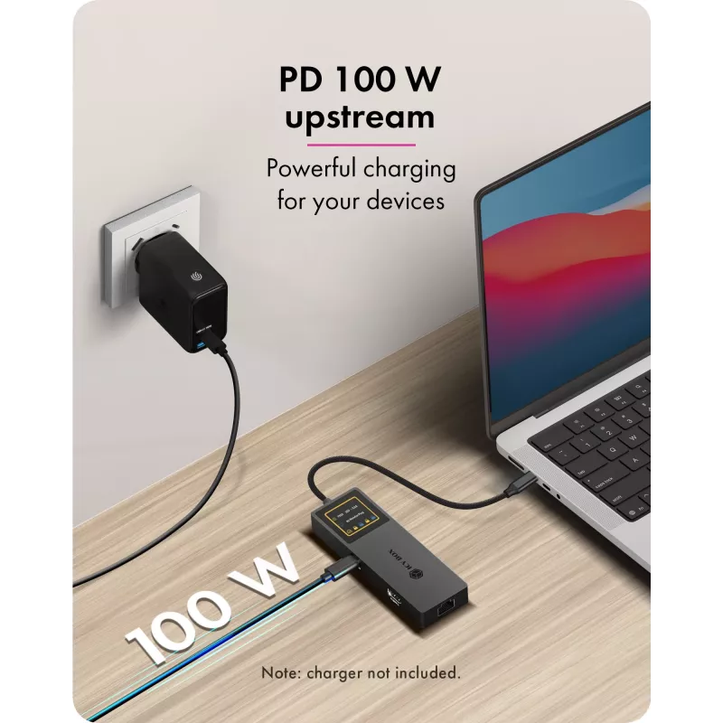 ICY BOX Spade Dock 4038, 7-in-1 DockingStation mit LCD-Anzeige und PD 100 W