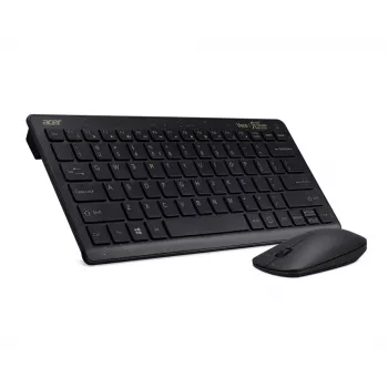 Acer Chrome Combo-Set, Tastatur, Maus enthalten, Universal, RF Wireless, QWERTY, Schwarz