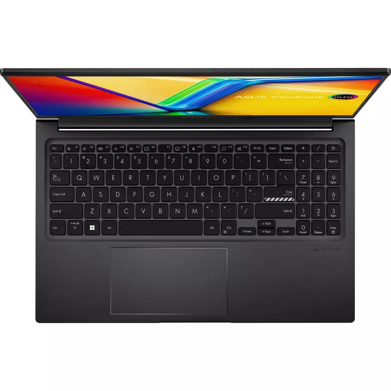 ASUS Vivobook 15 OLED M1505YA-L1394W AMD Ryzen™ 7 7730U Laptop 39,6 cm (15,6 Zoll) Full HD 16 GB DDR4-SDRAM 512 GB SSD Wi-Fi 6E (802.11ax) Windows 11 Home Schwarz