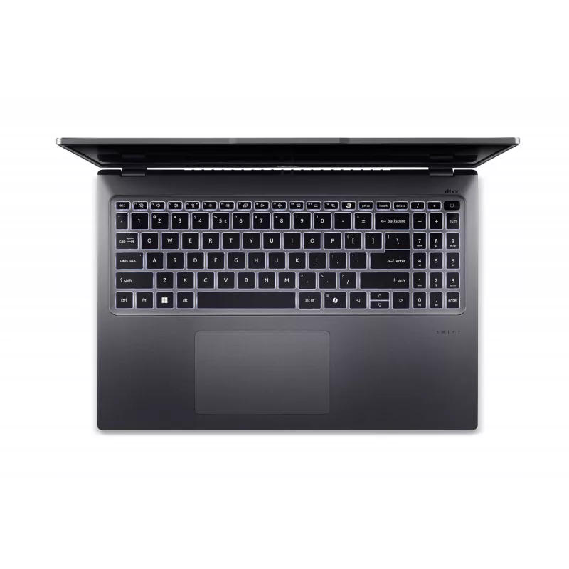 Acer Swift Go 16 SFG16-72-782U Intel Core Ultra 7 155U Laptop 40,6 cm (16 Zoll) 3.2K 16 GB LPDDR5-SDRAM 1 TB SSD Wi-Fi 6E (802.11ax) Windows 11 Home Grau
