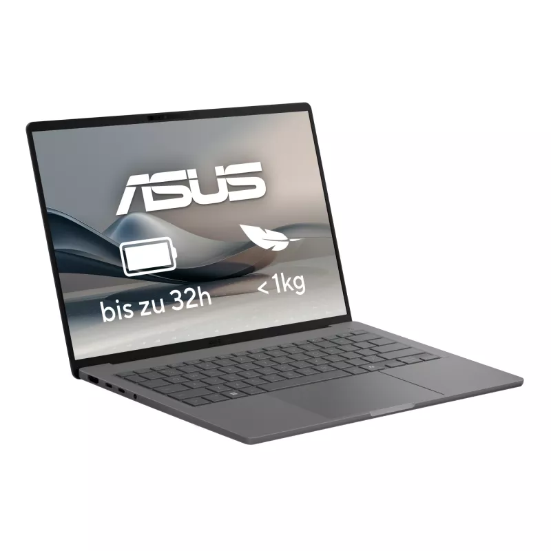 ASUS Zenbook A14 UX3407QA-QD496W Copilot+ PC Snapdragon X1-26-100 Laptop 35,6 cm (14 Zoll) WUXGA 32 GB LPDDR5x-SDRAM 1 TB SSD Wi-Fi 6E (802.11ax) Windows 11 Home Grau Deutsch