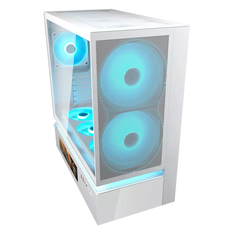 COUGAR Midi Tower Case, CFV235 Vision, ARGB, LCD-Display, Mesh, Weiß