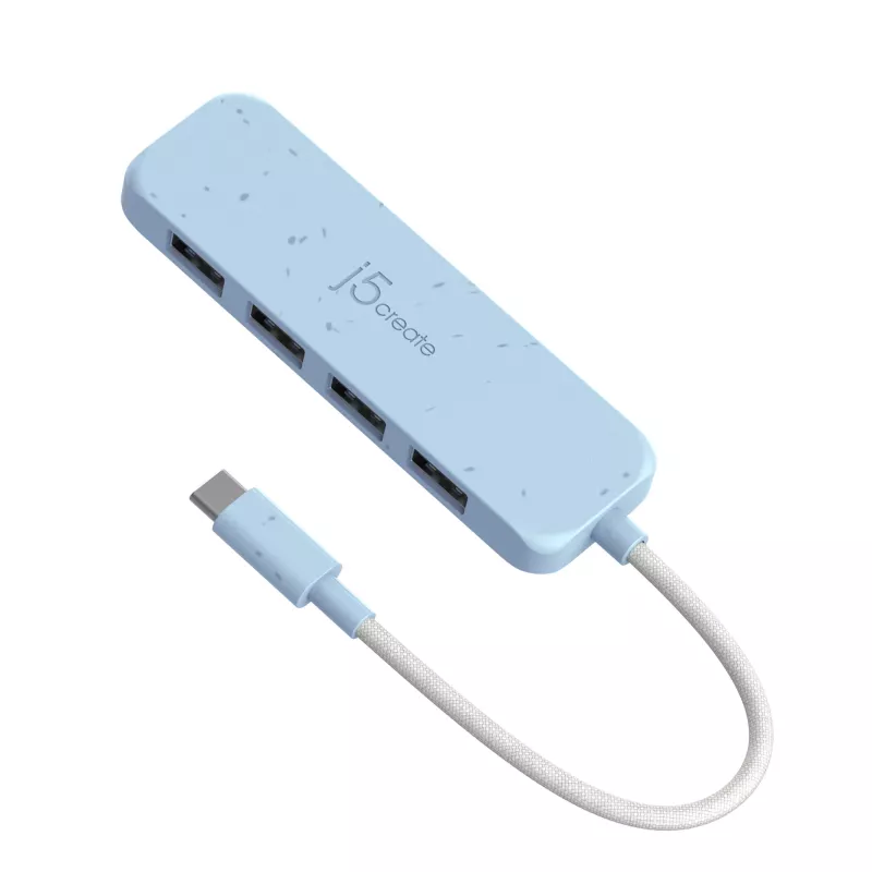 j5create Umweltfreundlicher USB-C-auf-4-Port-Typ-A-Gen-2-Hub