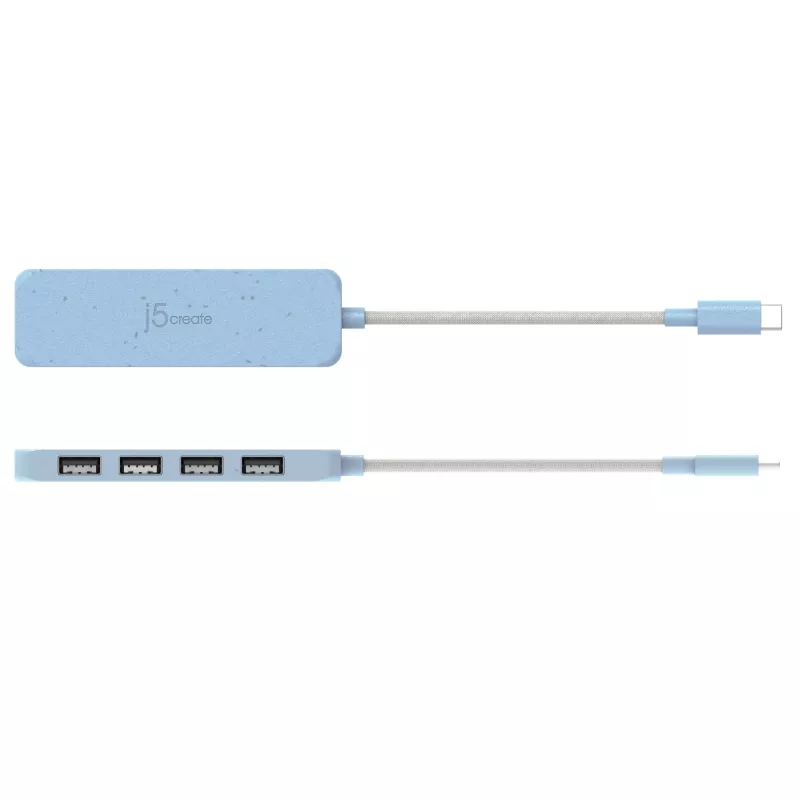 j5create Umweltfreundlicher USB-C-auf-4-Port-Typ-A-Gen-2-Hub