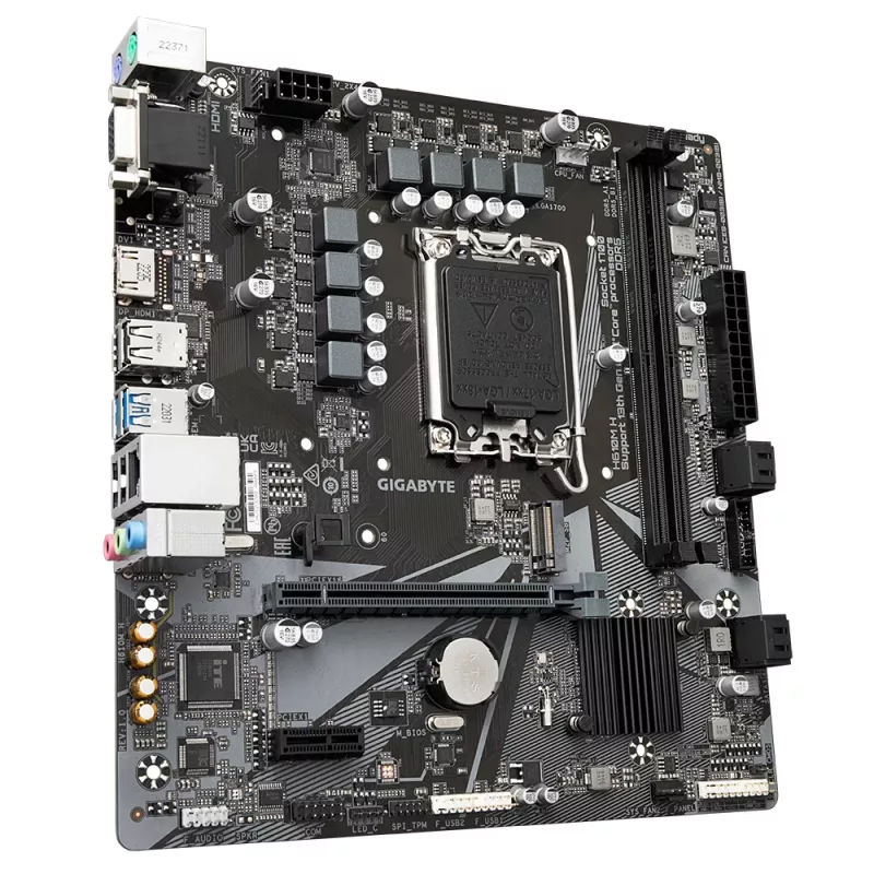 GIGABYTE H610M H Mainboard - Unterstützt Intel Core 14th CPUs, 6+1+1 Hybrides digitales VRM, bis zu 5600 MHz DDR4 (OC), 1x PCIe 3.0 M.2, GbE LAN, USB 3.2 Gen 1