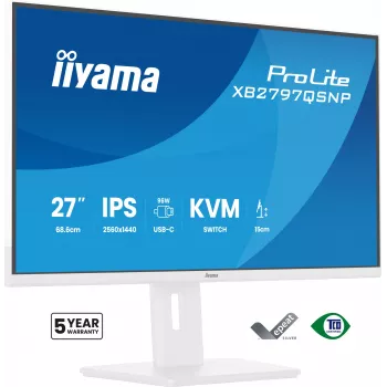 iiyama ProLite XB2797QSNP-W1 27 Zoll IPS-LCD-Computermonitor 68,6 cm (27 Zoll) 2560 x 1440 Pixel Quad HD Weiß