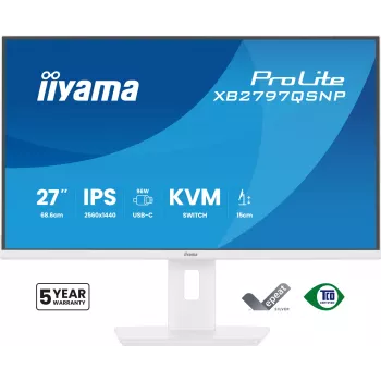 iiyama ProLite XB2797QSNP-W1 27 Zoll IPS-LCD-Computermonitor 68,6 cm (27 Zoll) 2560 x 1440 Pixel Quad HD Weiß