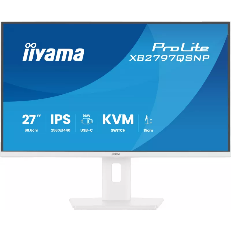 iiyama ProLite XB2797QSNP-W1 27 Zoll IPS-LCD-Computermonitor 68,6 cm (27 Zoll) 2560 x 1440 Pixel Quad HD Weiß
