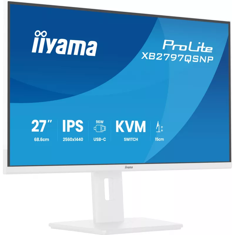 iiyama ProLite XB2797QSNP-W1 27 Zoll IPS-LCD-Computermonitor 68,6 cm (27 Zoll) 2560 x 1440 Pixel Quad HD Weiß