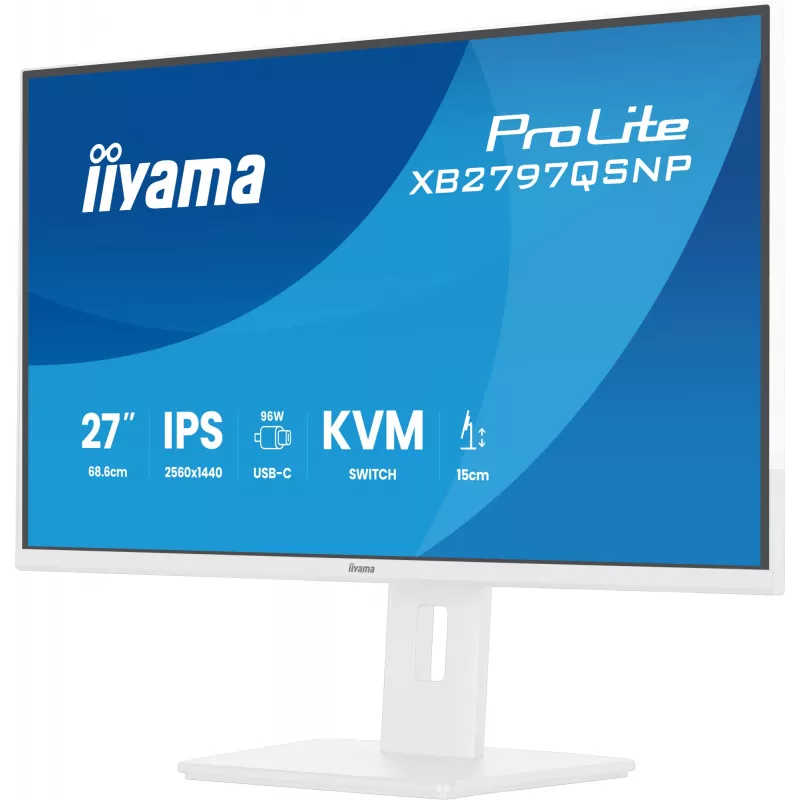 iiyama ProLite XB2797QSNP-W1 27 Zoll IPS-LCD-Computermonitor 68,6 cm (27 Zoll) 2560 x 1440 Pixel Quad HD Weiß