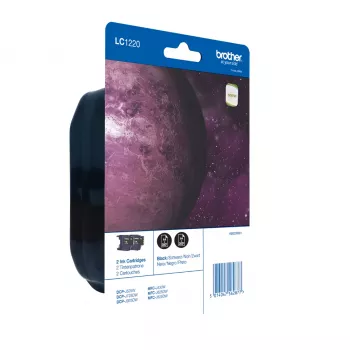 Brother LC1220BKBP2DR Tintenpatrone 2 Stk. Original Schwarz