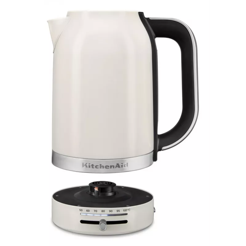 KitchenAid 5KEK1701EPL Elektrischer Wasserkocher 1,7 l 2400 W Schwarz, Edelstahl, Weiß