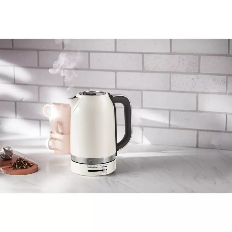 KitchenAid 5KEK1701EPL Elektrischer Wasserkocher 1,7 l 2400 W Schwarz, Edelstahl, Weiß