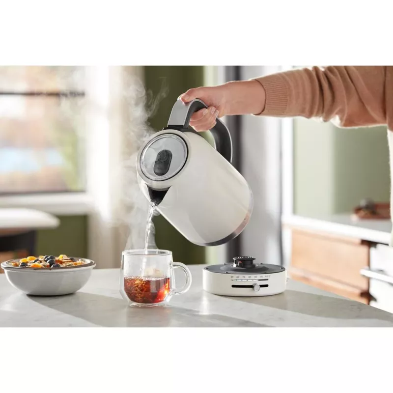 KitchenAid 5KEK1701EPL Elektrischer Wasserkocher 1,7 l 2400 W Schwarz, Edelstahl, Weiß