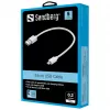 Sandberg MicroUSB Sync/Ladekabel 0,2 m, 0,2 m, USB A, Micro-USB B, USB 2.0, Weiß