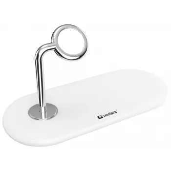 Sandberg 3in1 Wireless Charger, Indoor, USB, Kabelloses Laden, 0,8 m, Silber, Weiß