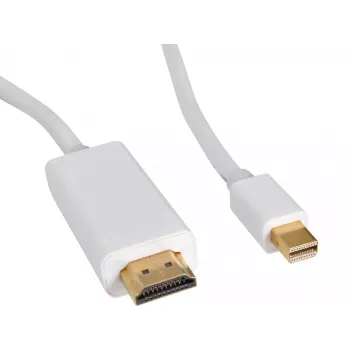 Sandberg MiniDP 1.2 > HDMI 4K 2m, 2 m, Mini DisplayPort, HDMI, Stecker, Stecker, Weiß