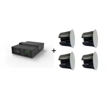 Vivolink Audiopack Subwoofer 6.5 + 4 x Premium 40W Deckeneinbaulautsprecher (limitiertes Bundle-Angebot) Schwarz Kabelgebunden 110 W