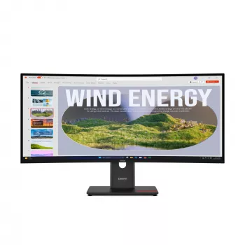 Lenovo ThinkVision T34WD-40 Monitor, 86.4 cm (34 inch), 3440 x 1440 Pixel, Wide Quad HD, LED, 6 ms, Schwarz