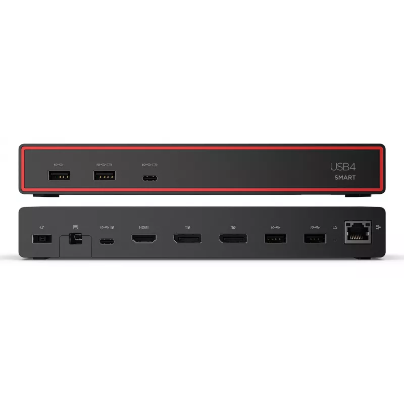 Lenovo ThinkPad USB4 Smart Dock 5500 mit 135W-Netzteil, Kabelgebunden, Schwarz