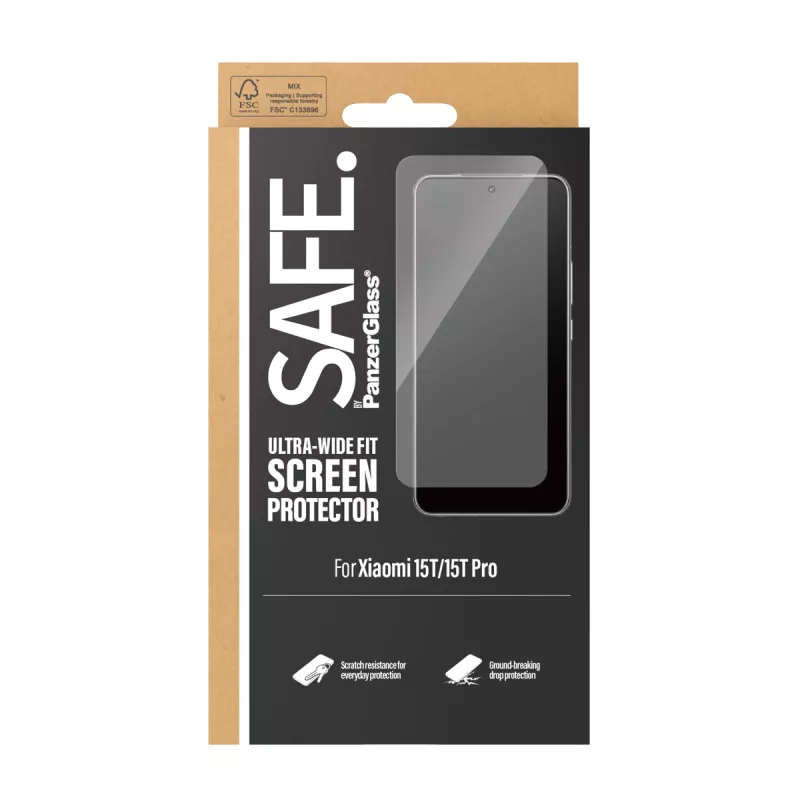 PanzerGlass SAFE. by ® Displayschutzfolie Xiaomi 15T | 15T Pro | Ultra-Wide Fit