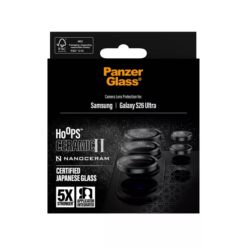 PanzerGlass ® Hoops® Ceramic II Kameraobjektivschutz Samsung Galaxy S26 Ultra
