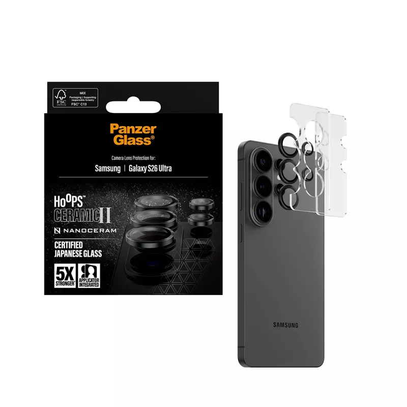 PanzerGlass ® Hoops® Ceramic II Kameraobjektivschutz Samsung Galaxy S26 Ultra