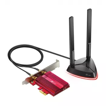 TP-Link AX3000 Wi-Fi 6 Bluetooth 5.0 PCIe Adapter, Intern, Kabellos, PCI Express, WLAN / Bluetooth, 2402 Mbit/s, Schwarz, Rot