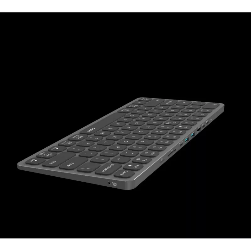 Rapoo UCK-6001 Ultra-Slim Tastatur mit 8-in-1 USB-C Multiport-Adapter, QWERTZ